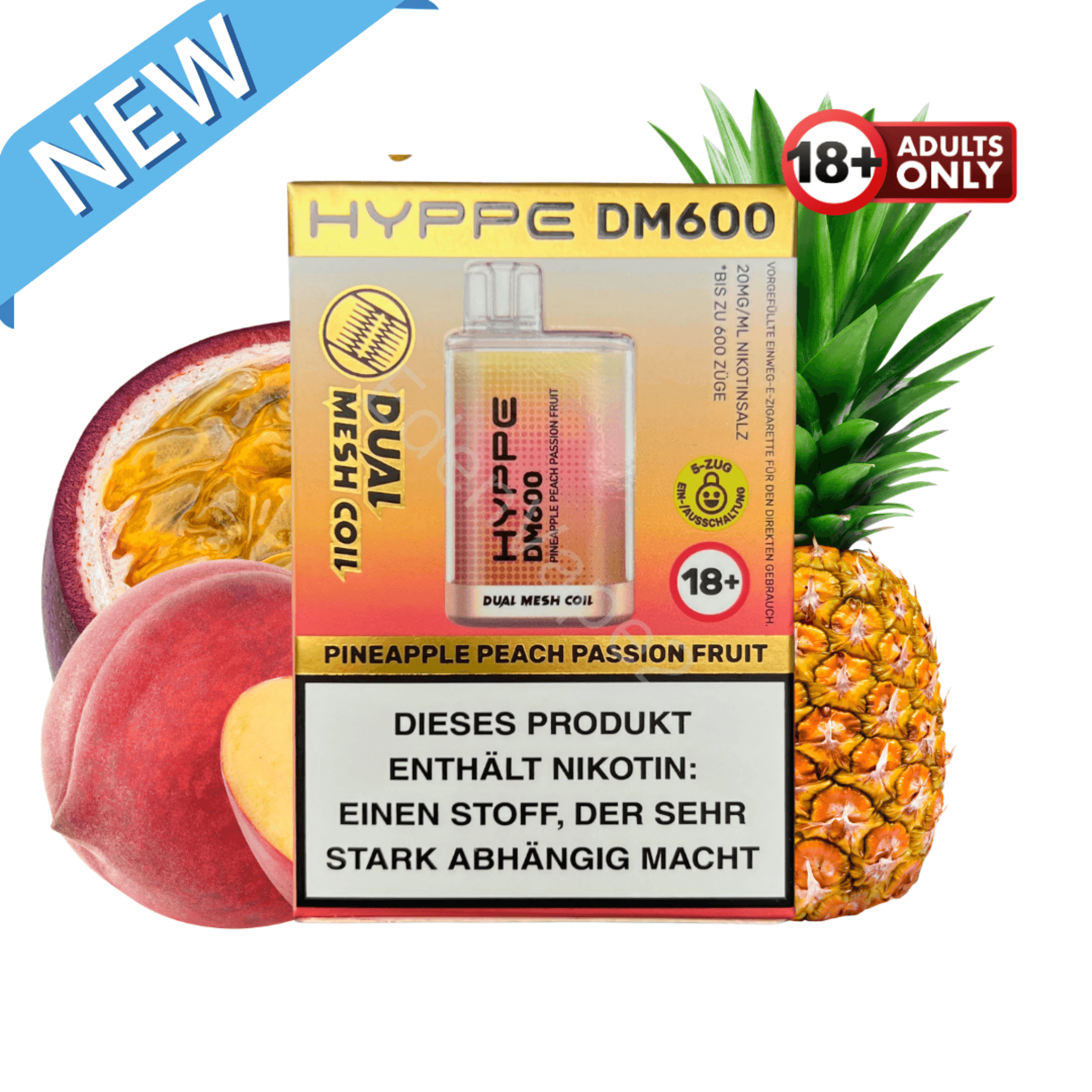 Flerbar HYPPE DM600 - Pineapple Peach Passion Fruit - EdenVape24